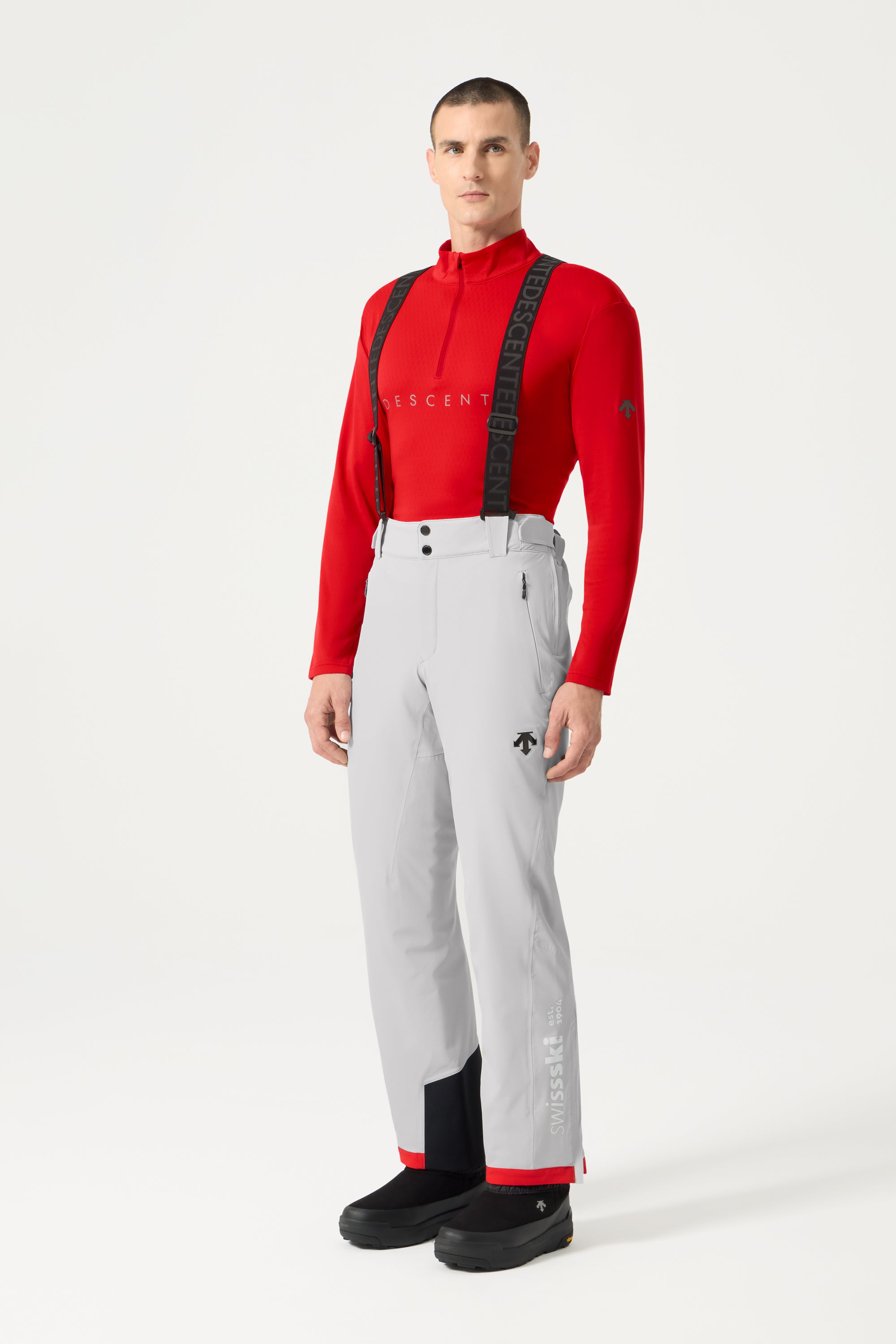 Descente Swiss Pants, Gray Red